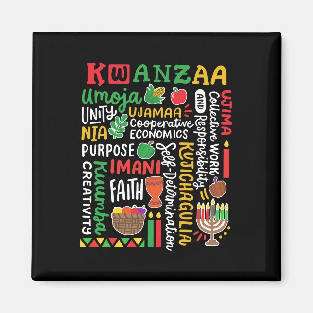 Imán Kwanzaa African American Kinara 7 Principles Celeb (Frente)