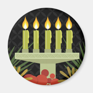 Imán kwanzaa feliz negro