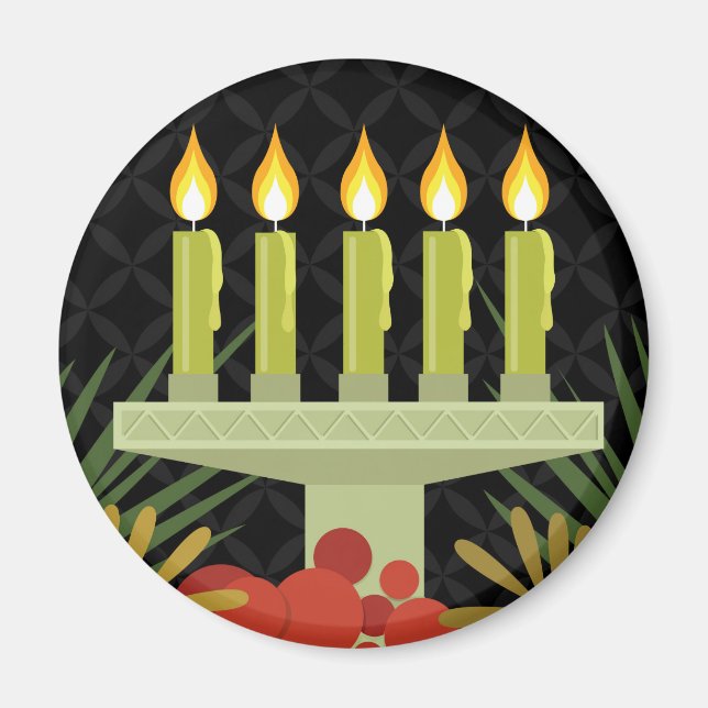 Imán kwanzaa feliz negro (Frente)