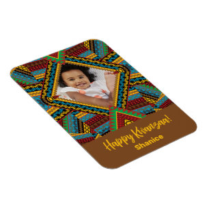 Imán Kwanzaa Personalizado Patter de diamantes de color