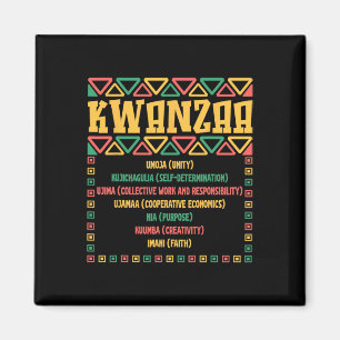 Imán Kwanzaa Siete Principios Gráfica de Fe de Umoja
