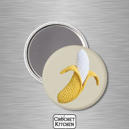 Imán La abuela Minimalista amarilla Crochet Banana