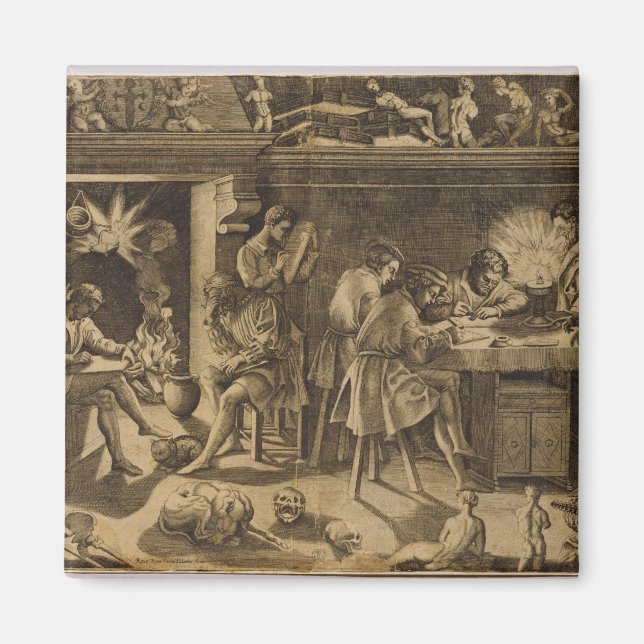 Imán La Academia de Baccio Bandinelli, 1547 (Frente)