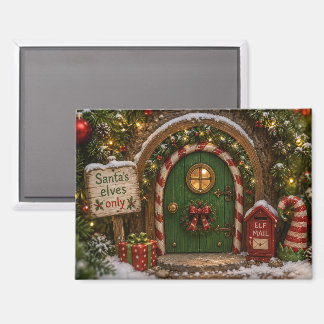 Imán La acogedora puerta de los elfos de Santa – Magia 