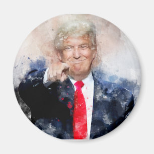 Imán La acuarela del retrato de Donald Trump