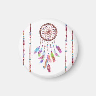 Imán La acuarela pintada a mano Dreamcatcher gotea la