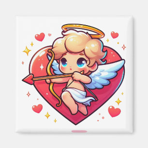 Imán La adorable mira romántica del querubín Cupido