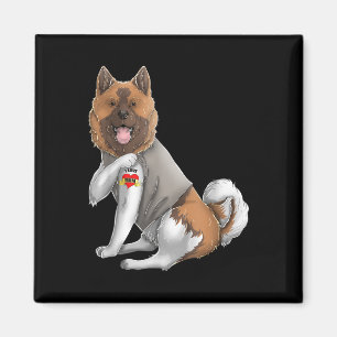 Imán La Akita Americana Me Encanta Mamá Tattoo Camiseta