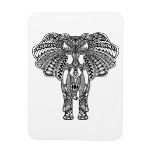 Imán La alheña Mehndi adornó el elefante indio