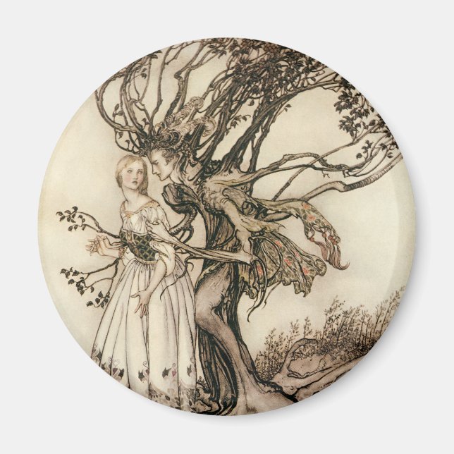 Imán La anciana en el bosque de Arthur Rackham (Frente)
