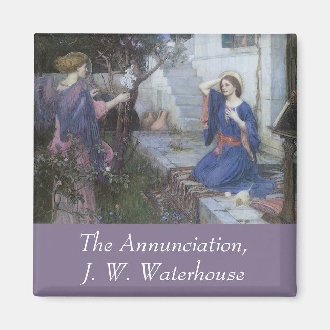 Imán La Anunciación de John William Waterhouse (Frente)