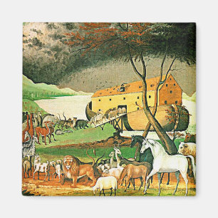 Imán La arca de Noah - arte animal por los catetos de
