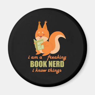 Imán La ardilla del nerd del libro