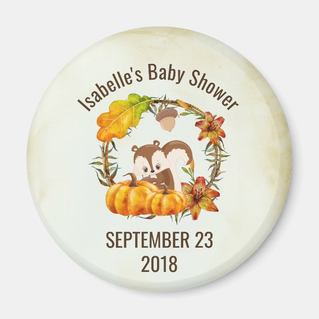 Imán La ardilla en la Wreath floral cae en la ETS ruido (Frente)