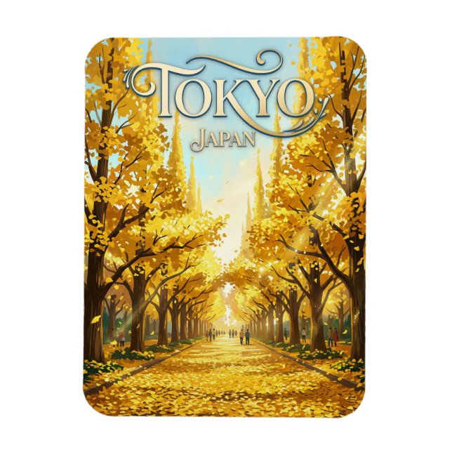 Imán La Avenida Ginkgo Japón (Vertical)