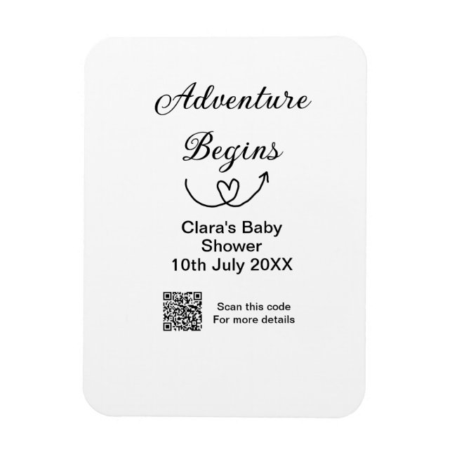 Imán La aventura comienza con la ducha de bebé barrido  (Vertical)