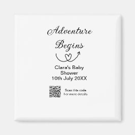 Imán La aventura comienza con la ducha de bebé barrido