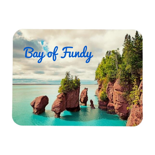 Imán La bahía de Hopewell Rocks de Fundy Canadá con est (Horizontal)