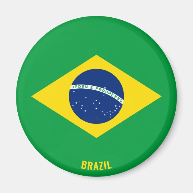 Imán La bandera de Brasil cautiva a patriótico (Frente)
