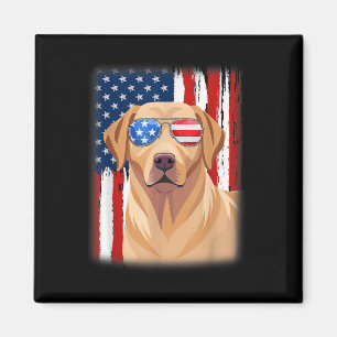 Imán La Bandera De Los Estados Unidos De Labrador Recup