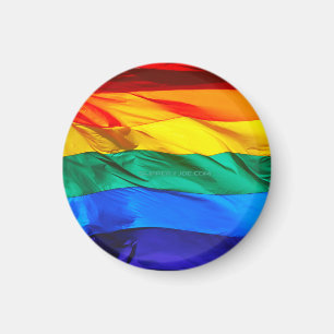 Imán La bandera del orgullo gay de SlipperyJoe's ondean