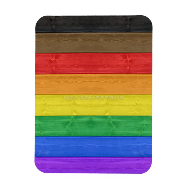 Imán La bandera del orgullo gay inclusivo de SlipperyJo (Vertical)