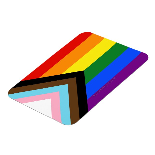 Imán La bandera del orgullo progresista de SlipperyJoe' (Lado Izquierdo)
