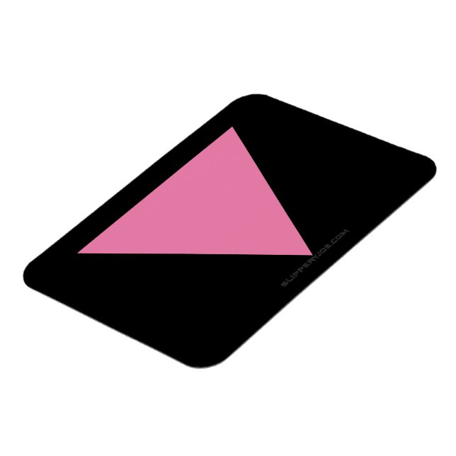 Imán La bandera del triángulo rosa de SlipperyJoe's sím (Lado Izquierdo)