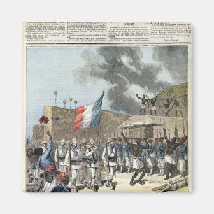Imán La bandera francesa entrando en Abomey