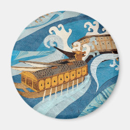 Imán La batalla de los barcos con tortugas