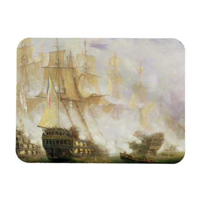 Imán La batalla de Trafalgar, c.1841 (aceite sobre lien (Horizontal)