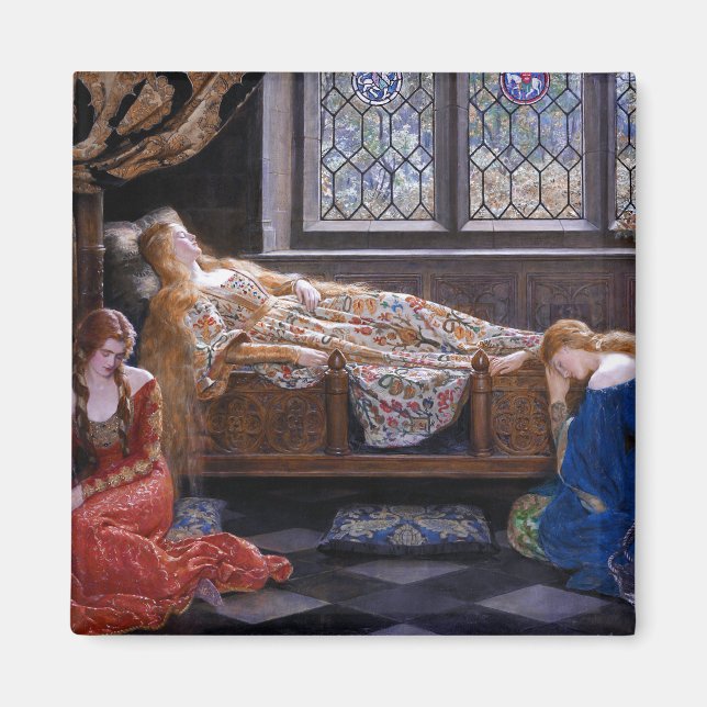 Imán La Bella Durmiente, c. 1921 por John Collier (Frente)