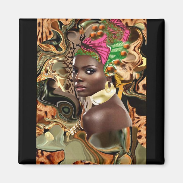 Imán La Belleza De Una Flor De La Selva Africana (Frente)