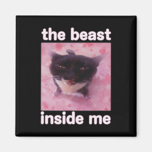Imán La Bestia Dentro De Mí Divertido Meme De Gato Para