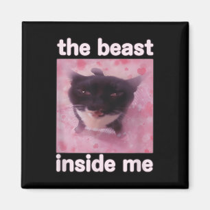 Imán La Bestia Dentro De Mí Divertido Meme De Gato Para