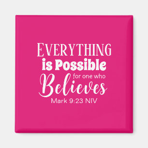 Imán La Biblia Cristiana Verse Cree En El Rosa Caliente