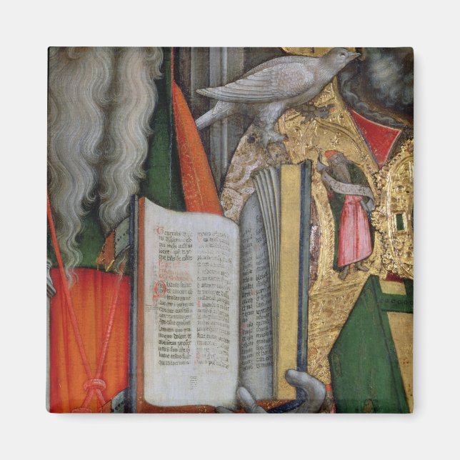Imán La Biblia de St. Jerome y la paloma de San Gregori (Frente)