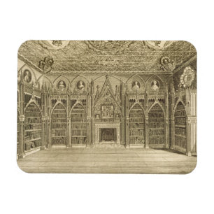 Imán La biblioteca, grabada por Godfrey, de 'Descriptio