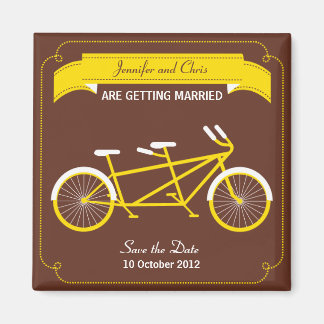 Imán La bicicleta tándem Boda moderno Brown salva la fe