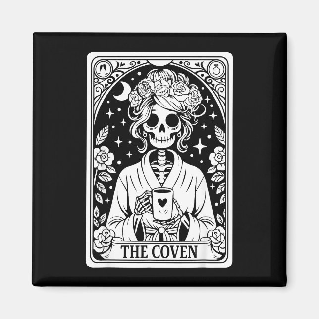 Imán La boda de esqueleto de la coven soltera gótica (Frente)