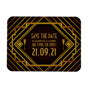 Imán La boda de Gatsby Gold 2020 salva la fecha