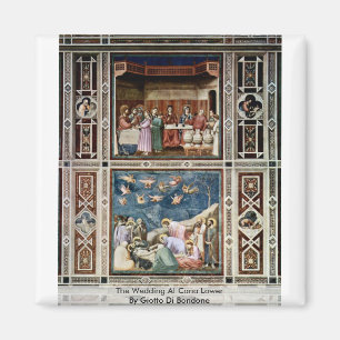 Imán La boda en Cana baja por Giotto Di Bondone