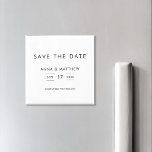 Imán La boda Minimalista moderna salva la fecha<br><div class="desc">Boda Minimalista moderna salva el imán de la fecha. Diseño simple y mínimo de tipografía. Personalizar para una boda personalizada guardar la fecha.</div>
