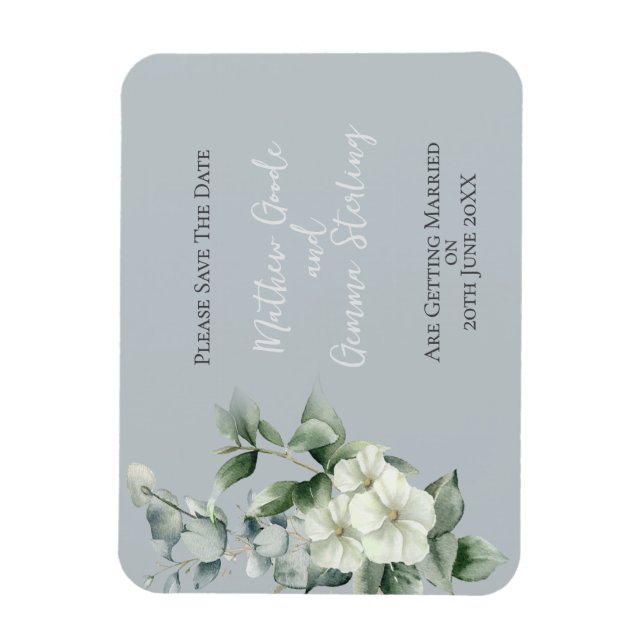 Imán ~La Boda Moderna Eucalyptus Ahorra La Fecha (Vertical)