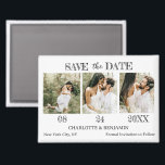 Imán La boda moderna salva la fecha<br><div class="desc">Presentamos la moderna boda Save The Date Magnet, una manera elegante y elegante de anunciar tu próximo día de boda. Este imán está diseñado con un estilo contemporáneo, con tres plantillas de fotos de compromiso de personalizable, que le permiten compartir más de un momento especial. El diseño limpio del imán...</div>