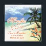 Imán La boda personalizada de Monika favorece a Keepsak<br><div class="desc">Esto permite guardar el anuncio de fecha que se ha personalizado para un cliente, pero si le gusta lo que ve, hay una plantilla en blanco que puede personalizar con sus propias preferencias de texto y fuente. También están disponibles para este diseño pegatinas de personalizable coincidentes, guardar los anuncios de...</div>