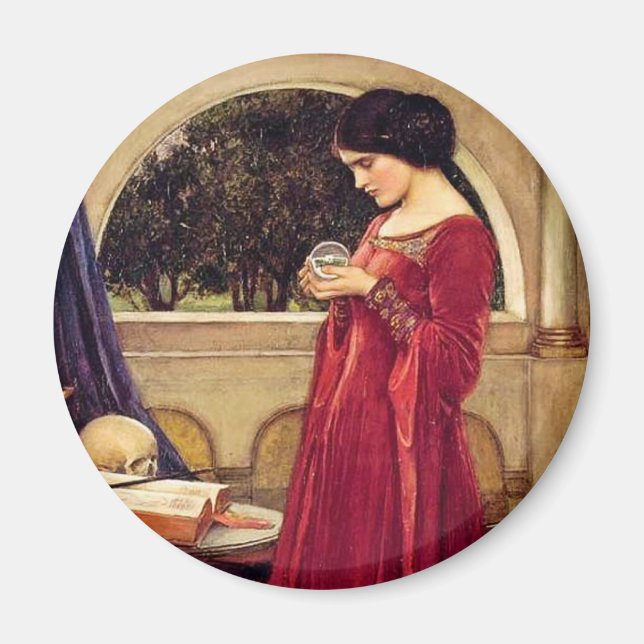Imán "La bola de cristal" de John William Waterhouse (Frente)