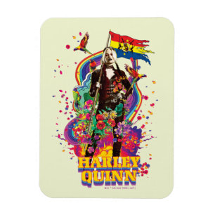 Imán La brigada suicida Flores y arcoiris de Harley Q
