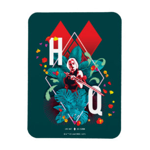 Imán La brigada suicida Harley Quinn Floral Diamond