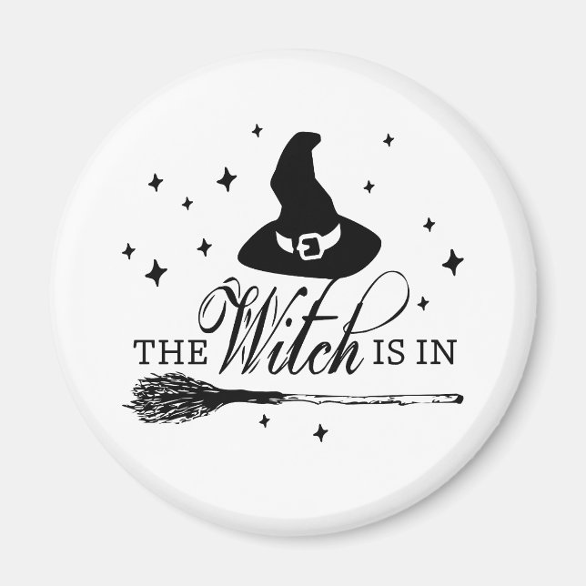 Imán La Bruja Está Dentro, Sombrero de Bruja de Hallowe (Frente)